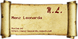 Menz Leonarda névjegykártya